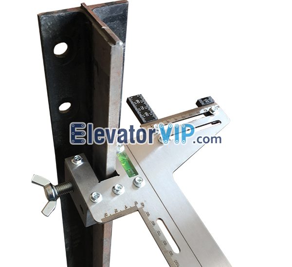 Stainless Elevator Guide Rail Alignment Gauge Application, Elevator Guide Rail Alignment Tool Used in Hoistway, How to Use Lift Guide Rail Alignment Ruler