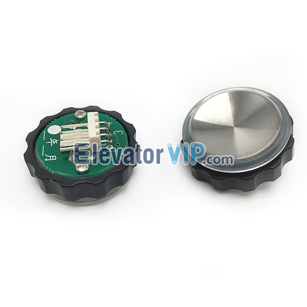 XIZI OTIS Elevator Push Button, OTIS Lift Push Button, OTIS Hairline Stainless Steel Push Button, BR27A, BR27B, BR27C, OTIS Elevator Push Button Used in COP, OTIS Elevator Push Button Red Lights, OTIS Push Button illumination Color Blue, Elevator Push Button White Lights with 4-Pins