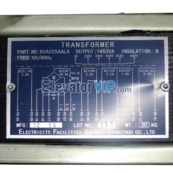 Elevator Transformer 1453VA 50/60Hz, OTIS Lift Transformer, Elevator Transformer Supplier, Elevator Transformer Manufacturer, Elevator Transformer Exporter, Elevator Transformer Factory Price, Wholesale Elevator Transformer, Buy Quality & Original Elevator Transformer, Cheap Elevator Transformer for Sale, KCA225AAL4