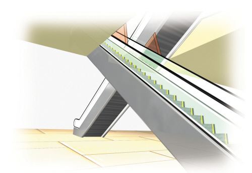 What is the escalator anti-climbing device?