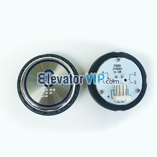 OTIS Elevator Push Button, PB29 JY0001 Push Button, OTIS Lift Push Button with Blue Light, Elevator Braille Character Push Button, Lift 37mm Hole Push Button, Elevator Push Button 4-Pin Connector Plug-in, Elevator Push Button Wire Cable, PB29Y311, Elevator Push Button with DC24V, PB29JY0001, Elevator Push Button Factory Price, Elevator Push Button Manufacturer