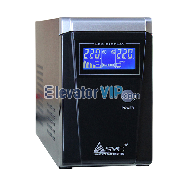 SVC UPS SL-600L 600VA/300W with LCD Display for Lift Motor Room,  Uninterruptible Power Supply with External Battery Delay Sine Wave 