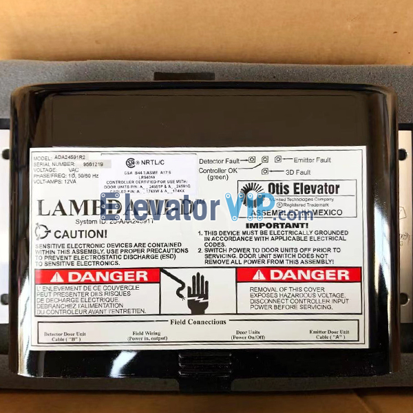 Otis Elevator Door Detector, Otis Elevator Door Sensor, Otis Elevator Light Curtain, LAMBDA III-D, Otis Elevator Emitter Door Unit, Otis Elevator Door Detector System Lambda, ACA24591R1, ACA24591R3, ADA24591R2, 20-AAA24591T