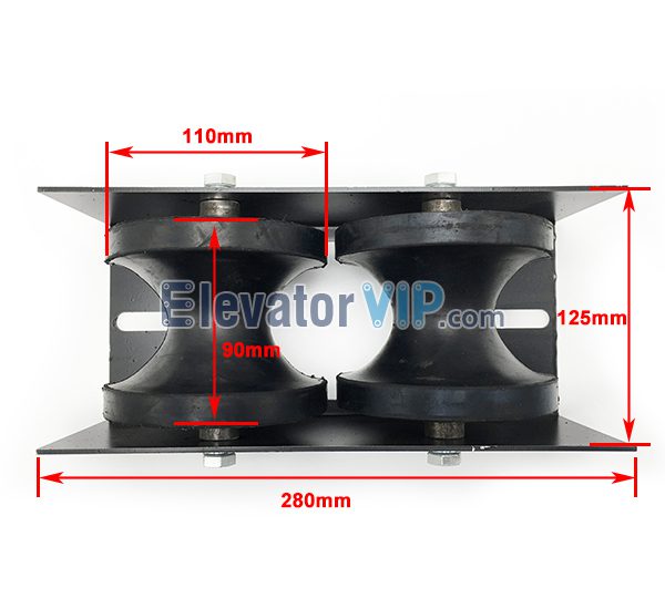 OTIS Elevator Compensation Chain Guide Device, Elevator Compensation Chain Guide Roller, Otis Compensation Chain Black Rubber Roller, Elevator Compensation Chain Anti-Sway Guide Device, OTIS Lift Compensation Chain Guide Device in Australia, Elevator Compensation Chain Guide Roller Supplier, Whole Set Elevator Compensation Chain Guide Unit