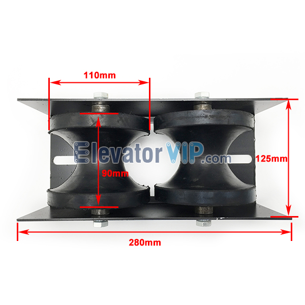 OTIS Elevator Compensation Chain Guide Device, Elevator Compensation Chain Guide Roller, Otis Compensation Chain Black Rubber Roller, Elevator Compensation Chain Anti-Sway Guide Device, OTIS Lift Compensation Chain Guide Device in Australia, Elevator Compensation Chain Guide Roller Supplier, Whole Set Elevator Compensation Chain Guide Unit