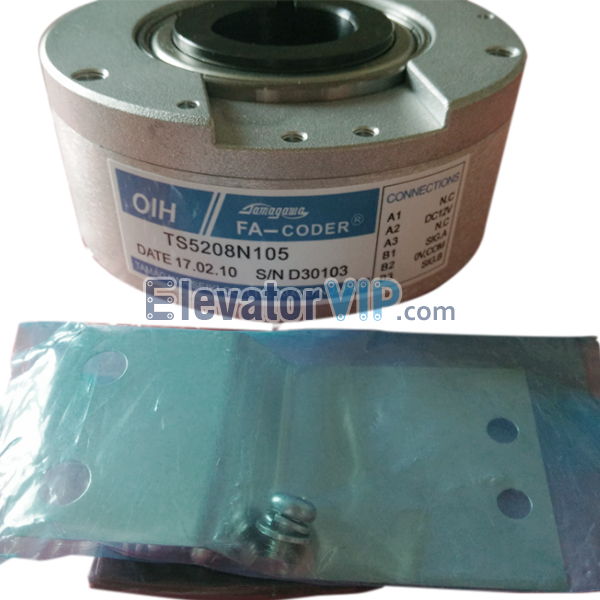 Fujitec Elevator Rotary Encoder, Elevator Traction Machine Encoder, Tamagawa Rotary Encoder, FA-CODER Encoder, Lift Main Motor Encoder, TS5208N103, TS5208N105, Elevator Encoder Supplier