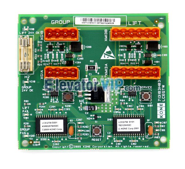 KONE Elevator LCEGTW PCB, KONE Elevator Cluster Control Board, KONE Lift Group Control Motherboard, KM713180G11, 713183H03, KM713180G01, 713183H01, KONE Elevator PCB Supplier