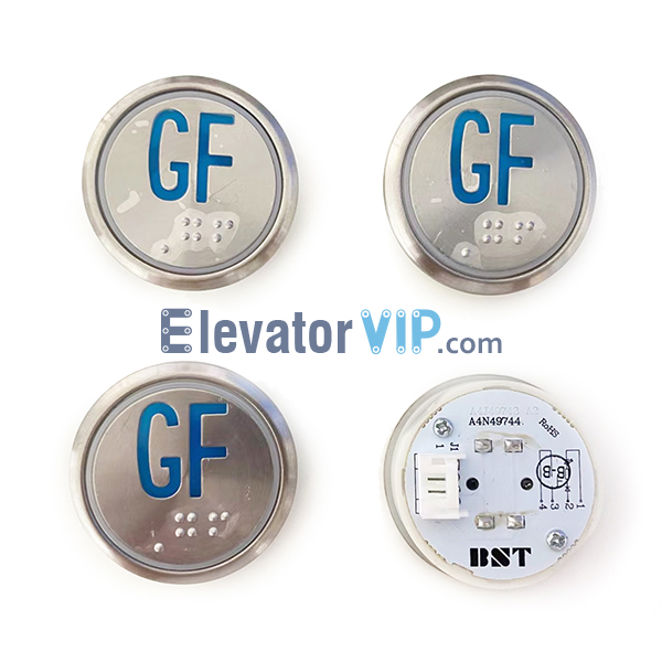 Otis Elevator Push Button, BST Lift Push Button Blue Light, BST Lift Push Button Orange Lights, A4N49744, A4J49743