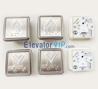 Hitachi Elevator Push Button, SJEC Elevator Push Button Supplier, BST Elevator Push Button Braille Square, A4J18481