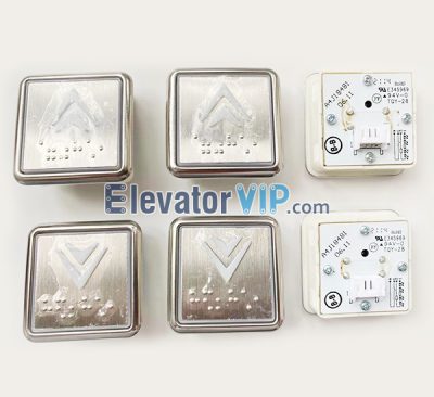 Hitachi Elevator Push Button, SJEC Elevator Push Button Supplier, BST Elevator Push Button Braille Square, A4J18481