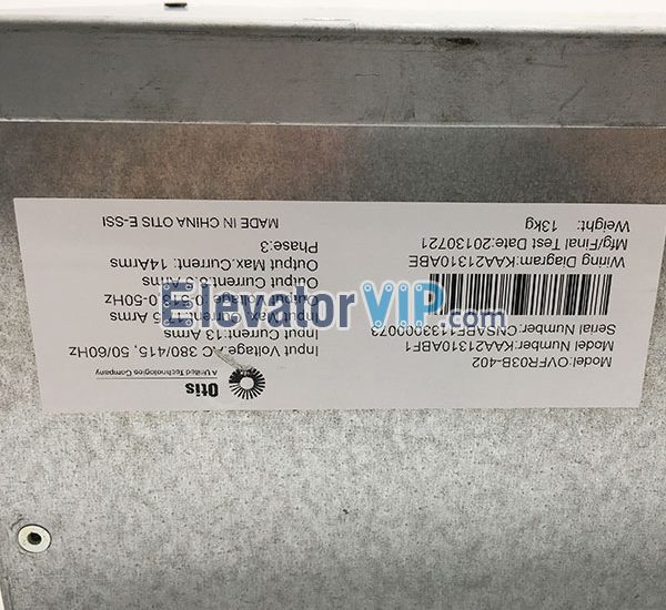 OTIS Elevator Drive Inverter, ReGen Elevator Inverter, OVFR03B-402 Inverter, KAA21310ABF1, KCA26800ABS8