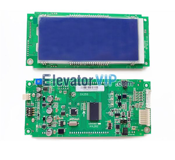 Elevator LCD Display Board, Elevator LCD Display PCB Supplier, ThyssenKrupp Elevator LCD Indicator, Otis Elevator LCD Display, SJEC Lift LCD Indicator in Hall, A3J55806 A4, A3N55807, KVL262