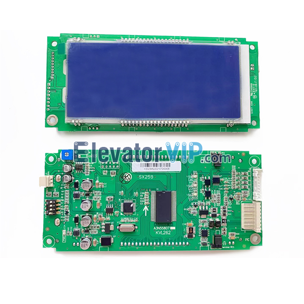 Elevator LCD Display Board, Elevator LCD Display PCB Supplier, ThyssenKrupp Elevator LCD Indicator, Otis Elevator LCD Display, SJEC Lift LCD Indicator in Hall, A3J55806 A4, A3N55807, KVL262