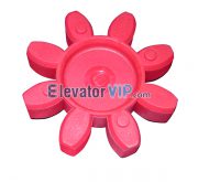 EC-SW Traction Machine Elastic Coupling, 3R71947B, TAA215F3, GS65 Elastic Coupling, Elevator 18ATF Traction Machine Rubber Block Red Color, Rubber Buffer Coupling for 18ATF Geared Hoist Machine, Traction Machine 18ATF Elastic Coupling