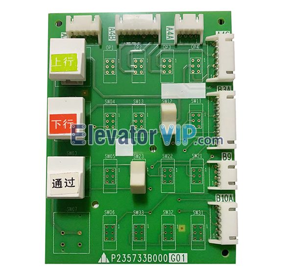 Mitsubishi Elevator COP PCB, P235733B000G01, LHS-461A, LHS-451A