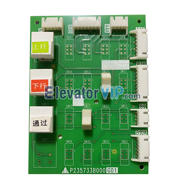 Mitsubishi Elevator COP PCB, P235733B000G01, LHS-461A, LHS-451A