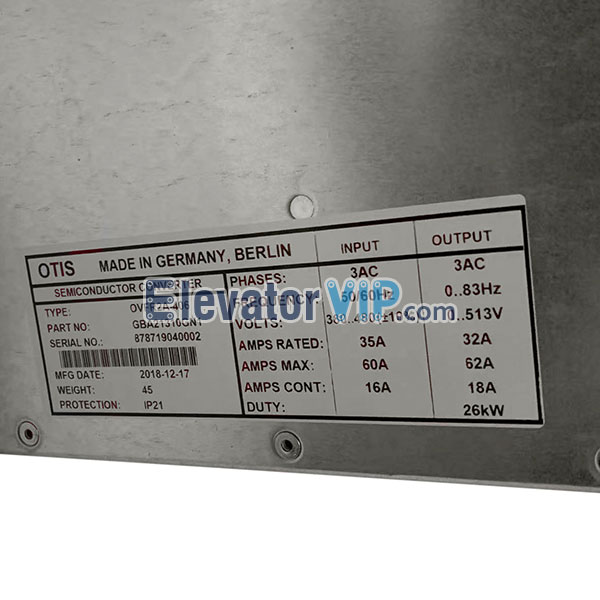 Otis Elevator Drive, Otis Elevator Inverter, OVFR2A-406, GAA21310GN1, GBA21310GN1, GBA21310GN10, GAA21310GN10