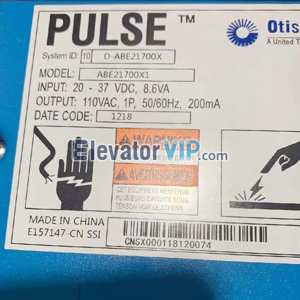 OTIS GEN2 Elevator Steel Belt Detector, OTIS Elevator Steel Belt Monitor Blue Box, PULSE Lift Steel Belt Monitoring System, ABE21700X1, ABE21700X2, ABE21700X8