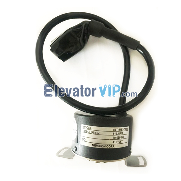 Mitsubishi Elevator Rotary Encoder, NEMICON Encoder, 53T-8192-5MD, 64-058-00E