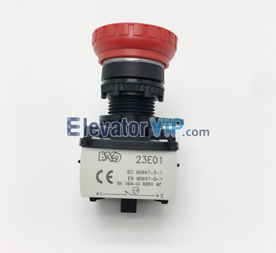 BACO Contact Block, BACO Industrial Switch, BACO Elevator Switch Push Button, BACO Emergency Stop Switch, 23E01, 23E10
