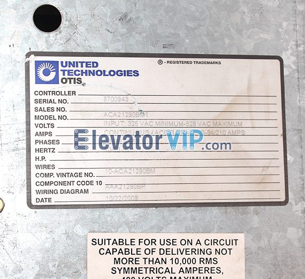 Otis Elevator OVF30 Inverter, Otis Elevator Drive 210AMPS, ACA21290BM1, ADA21290BM1, ACA21290BM, ADA26800VF1