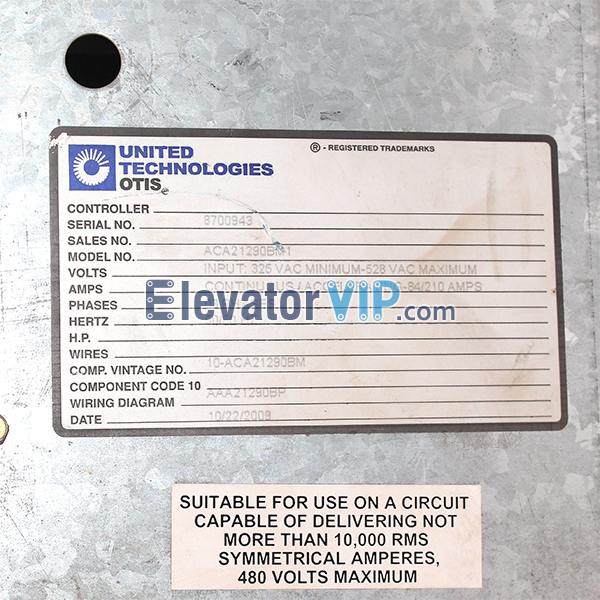 Otis Elevator OVF30 Inverter, Otis Elevator Drive 210AMPS, ACA21290BM1, ADA21290BM1, ACA21290BM, ADA26800VF1