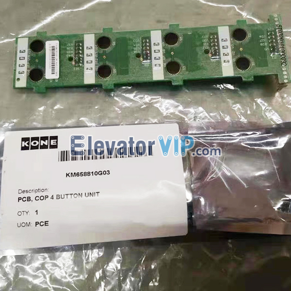 KONE Elevator Delta Push Button Board, KONE Elevator COP 4 Button Unit, KM658810G03, KM658813H02