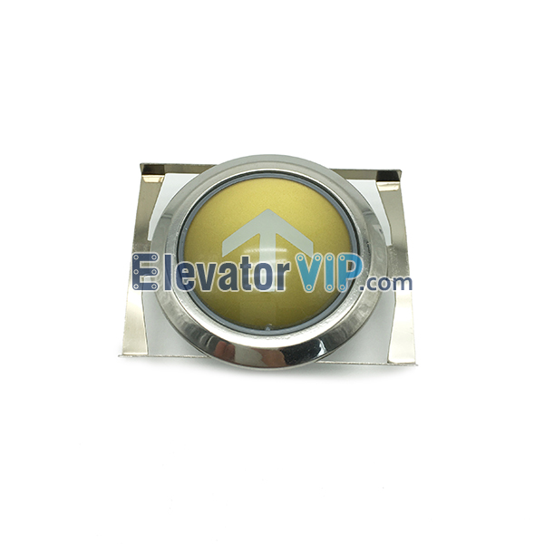 Golden Elevator Push Button, D2K-T, MC-T4.1, Convexity Surface Elevator Push Button