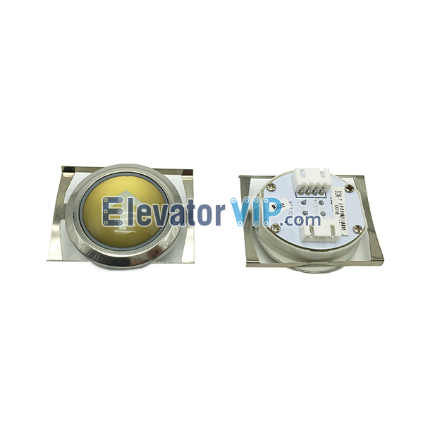 Golden Elevator Push Button, D2K-T, MC-T4.1, Convexity Surface Elevator Push Button