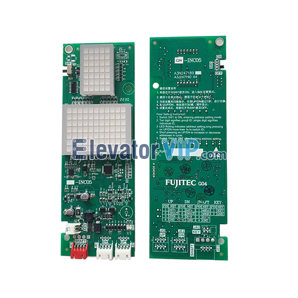 Fujitec Elevator LOP Display Board, Fujitec Elevator HOP Indicator Board, C2H-INC05 G04, C2F-INC05, A3N247189, A3J247190 A4