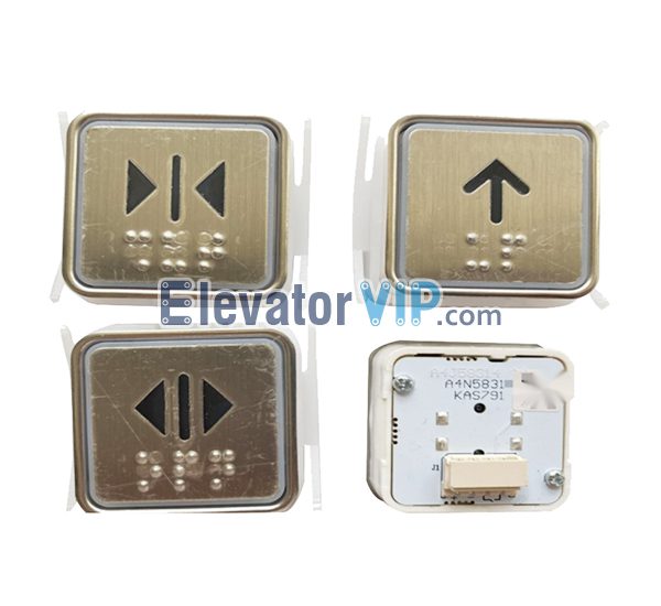 ThyssenKrupp Elevator Square Push Button, A4N58315, KAS791, A4J58314, MT42G01