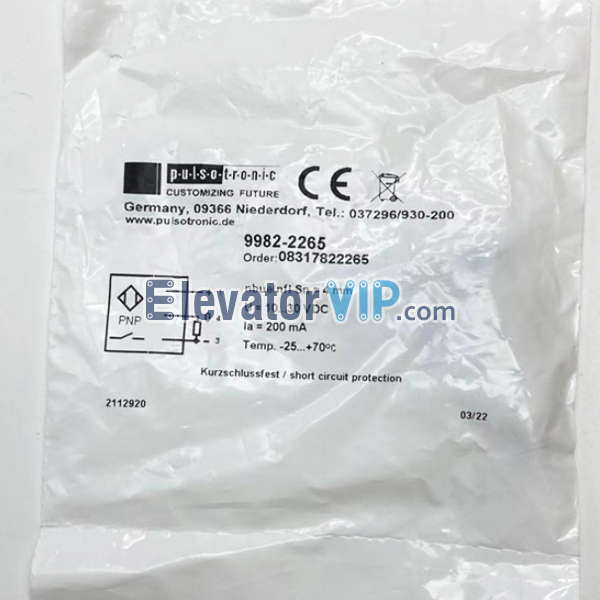 Elevator Proximity Switch Sensor, PULSOTRONIC, 9982-2300, 9982-2265, 9964-4065, 9914-0800, 9914-0962