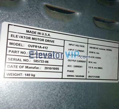 Magnetek Drives, Elevator OVF412R Inverter, JBA21312AAA1, JBA21312AAA