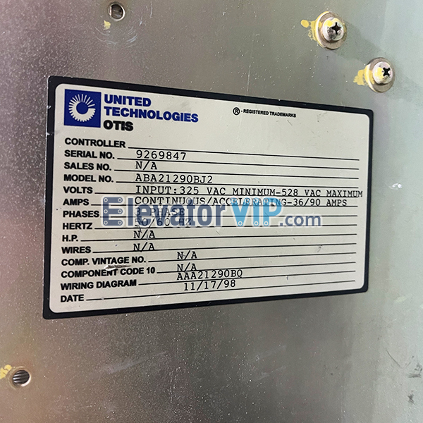 Elevator OVF30 Drive Inverter, ABA21290BJ2, ABA26800XU2, AGA26800UD3
